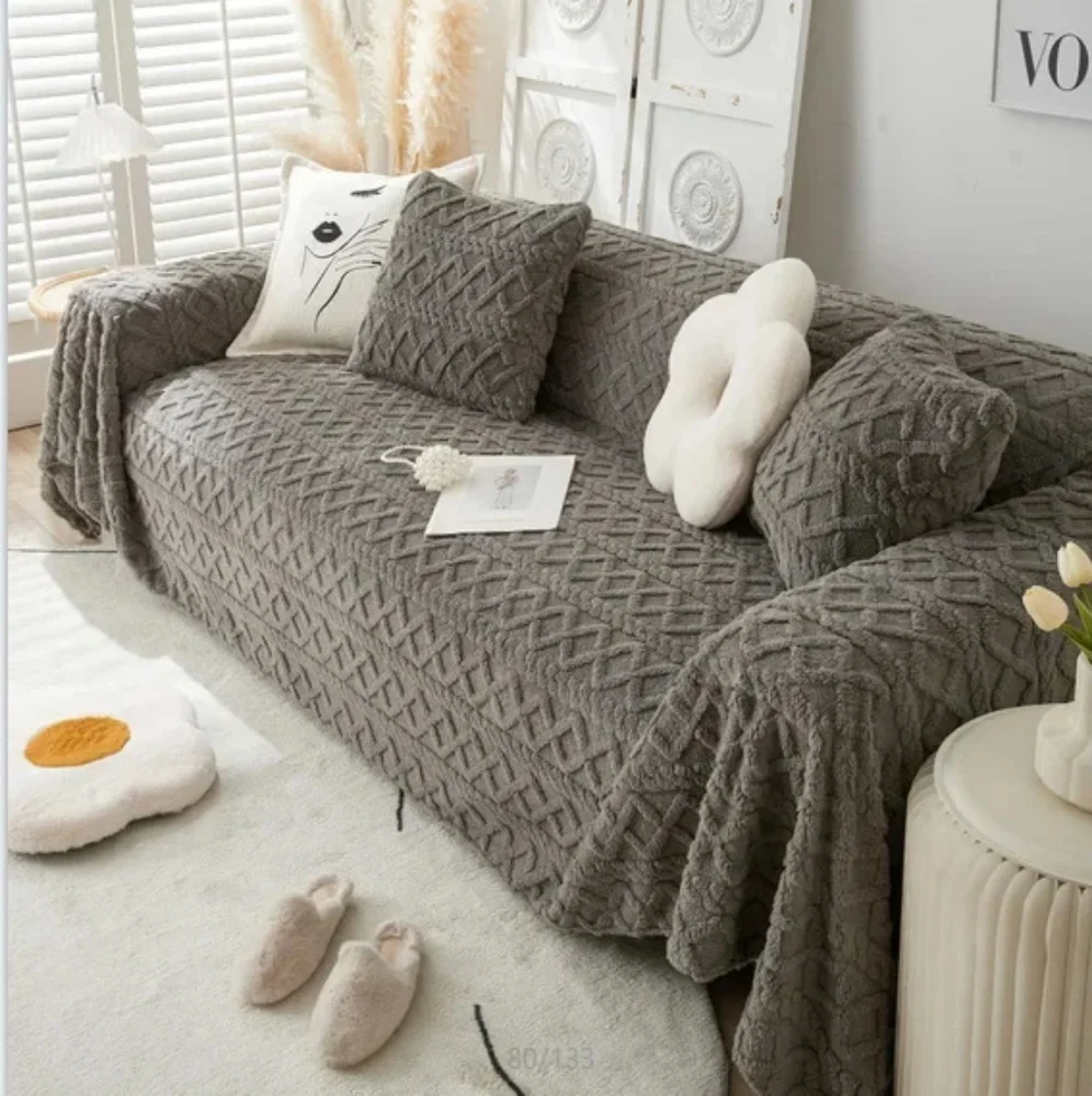 Sofa Full Cover Sofa Towel Velvet Slipcovers for Living Room - Picture 2 of 4